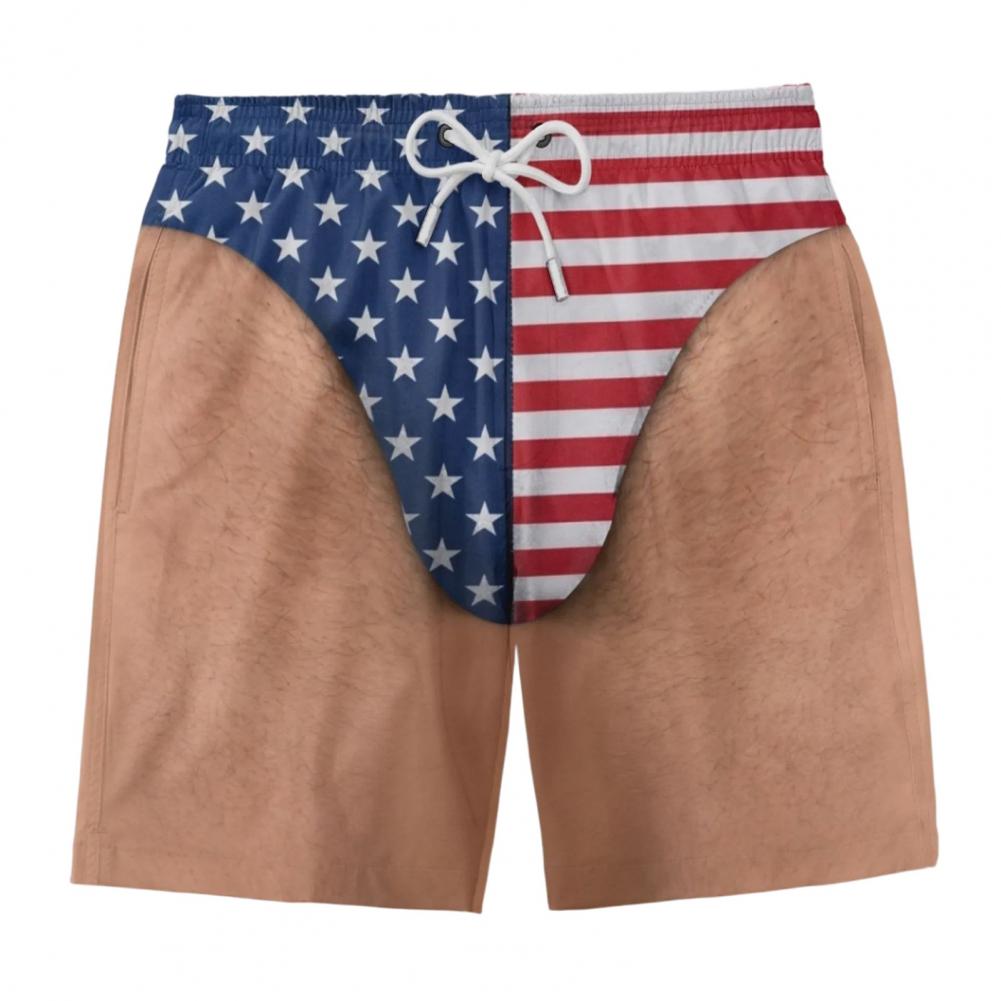 American Flag Print Beach Shor - огляд і ціна Bamboo Fiber Trunk