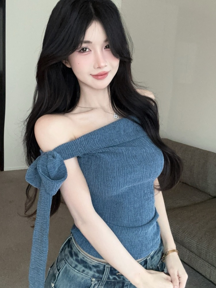Spicy Girl One-Shoulder Tie Wa - огляд і ціна T Shirt Tight Fit