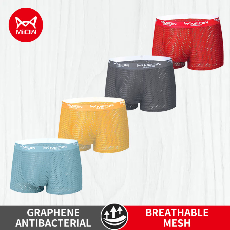 MiiOW 4Pcs Ice Silk Men Underw - огляд і ціна Boxer Shorts Modal